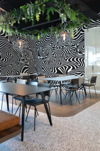Fancy Walls Abstract Illusion Flow printed wall mural with monochrome movement — a PVC-free and eco-friendly removable wallpaper mural.