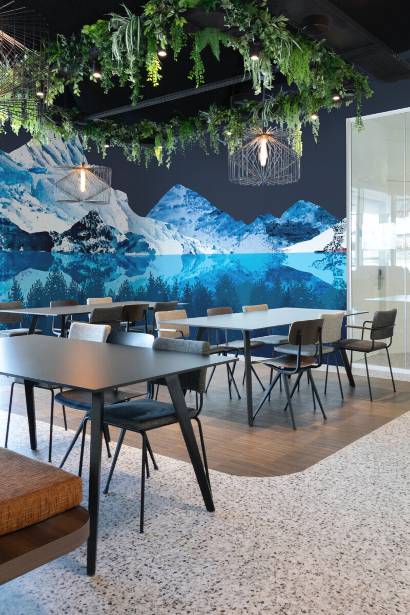 Fancy Walls removable wall mural Frosty Mountains for modern interiors inspired by nature and cold mountain beauty.