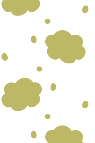 Fancy Walls traditional wallpaper with subtle olive clouds forming a warm and soothing baby room backdrop.