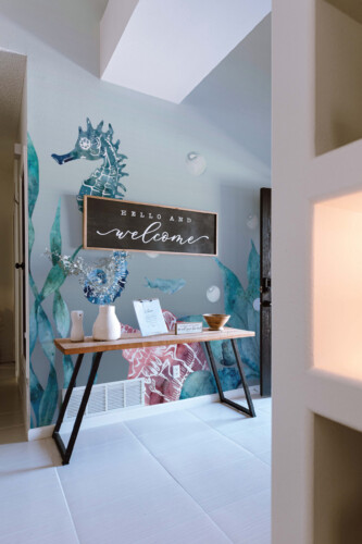 Watercolor Ocean Dreams wall mural peel and stick design by Fancy Walls featuring marine life.