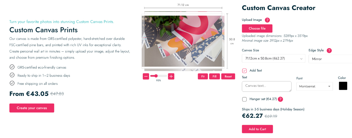 Fancy Walls Custom Canvas Creator
