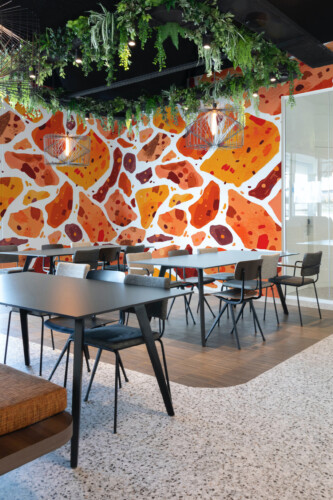 Fancy Walls modern amber terrazzo wall mural peel and stick for contemporary interiors