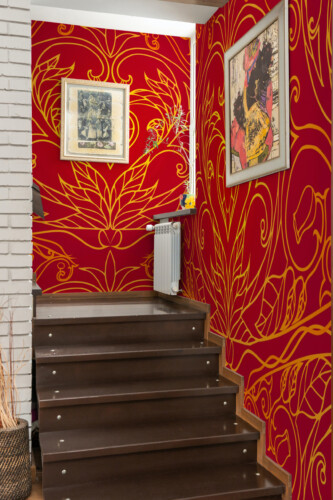 Fancy Walls art deco heart pattern wall mural with elegant symmetrical lines