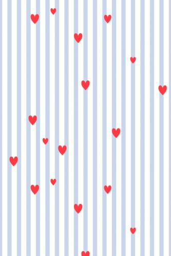Fancy Walls removable wallpaper designed with blue and white striped lines and subtle heart details.