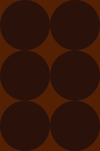 Fancy Walls self-adhesive wallpaper featuring dark brown circular shapes in a minimalist layout.