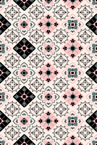Fancy Walls traditional wallpaper showcasing vintage Moroccan tile design with floral accents.