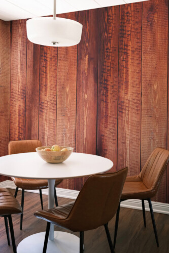 Fancy Walls moody rustic wood slats peel and stick wall mural with dark wood texture