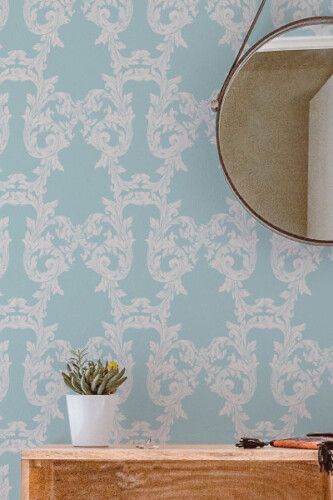 powder blue aesthetic vintage peel and stick wallpaper