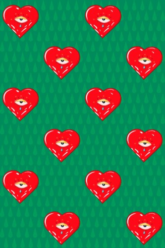 Fancy Walls removable wallpaper with fun pop art hearts creating a bold and whimsical look.
