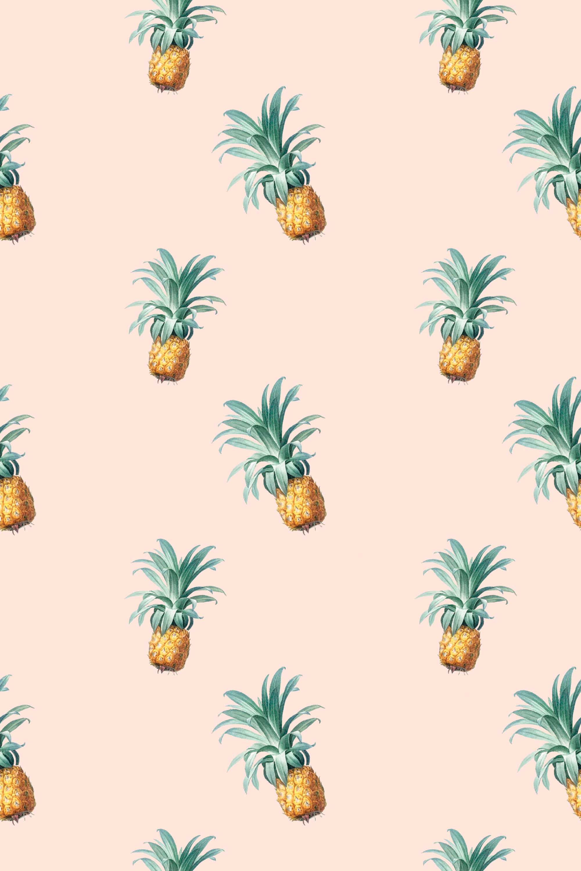Fancy Walls traditional wallpaper inspired by classic pineapple designs in a soft peach palette.