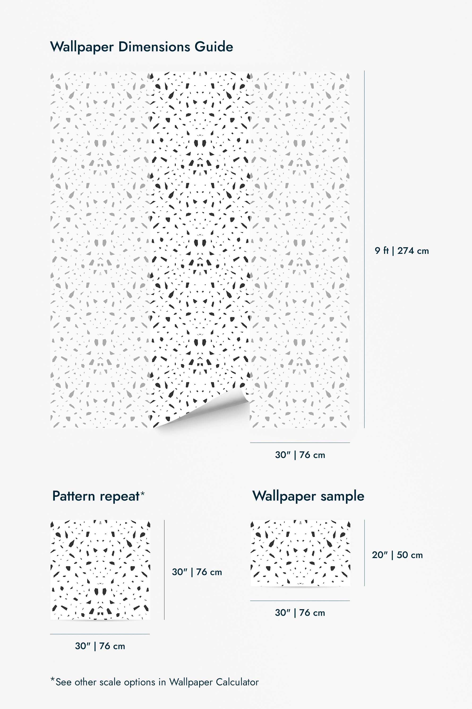 Black and white terrazzo Wallpaper