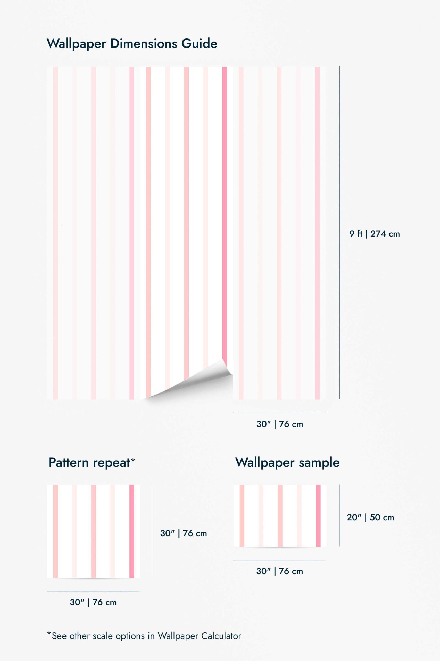 Pink and white striped Wallpaper