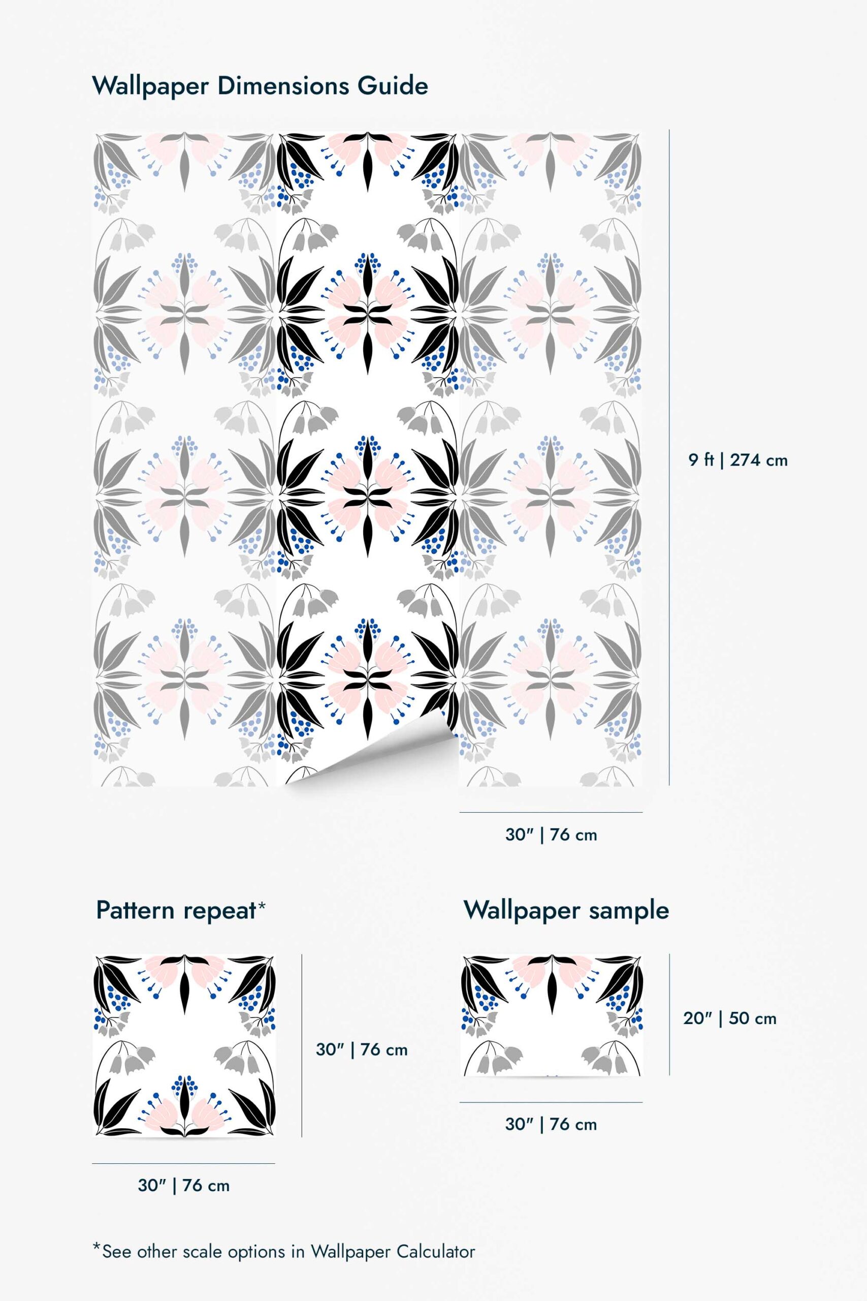 Scandinavian floral geometric Wallpaper