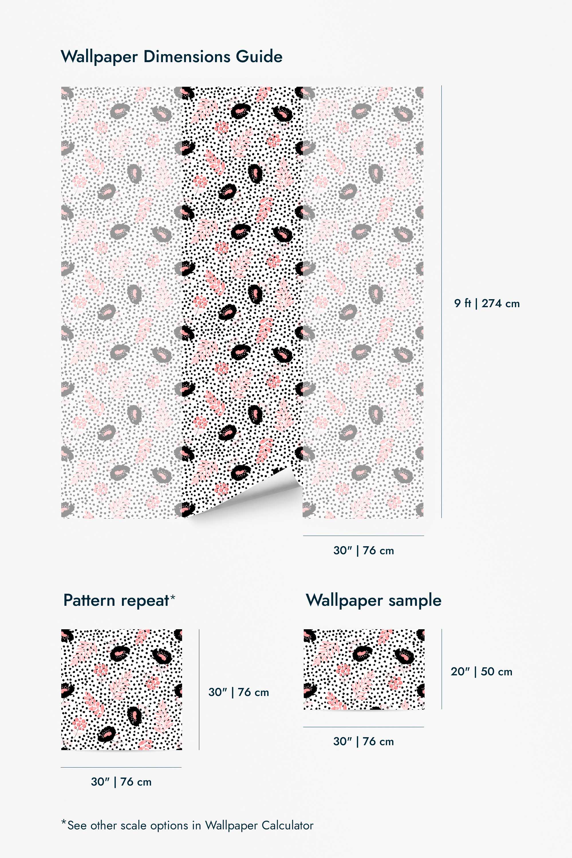 Dotted floral Wallpaper