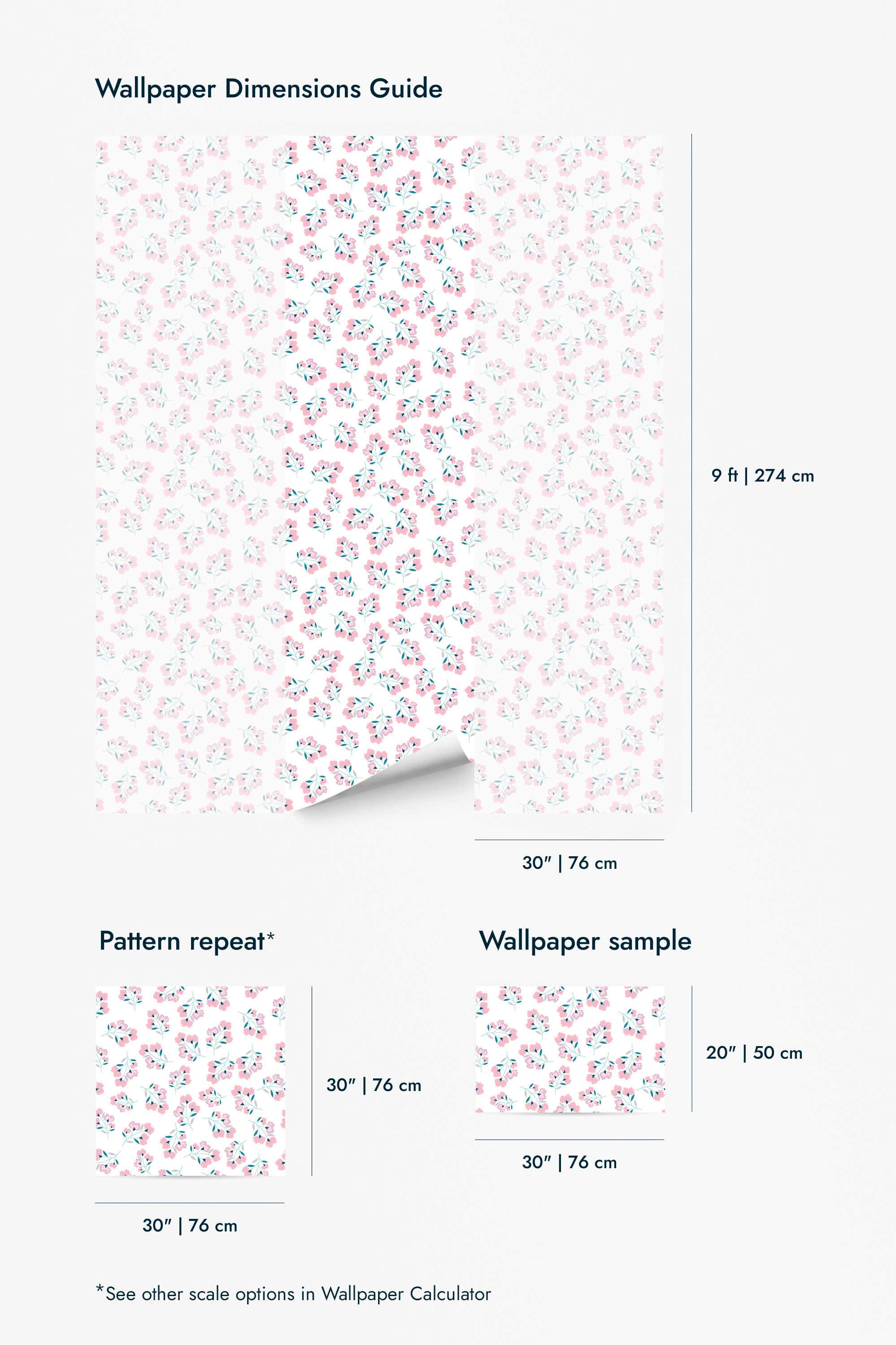 Pink and green floral Wallpaper