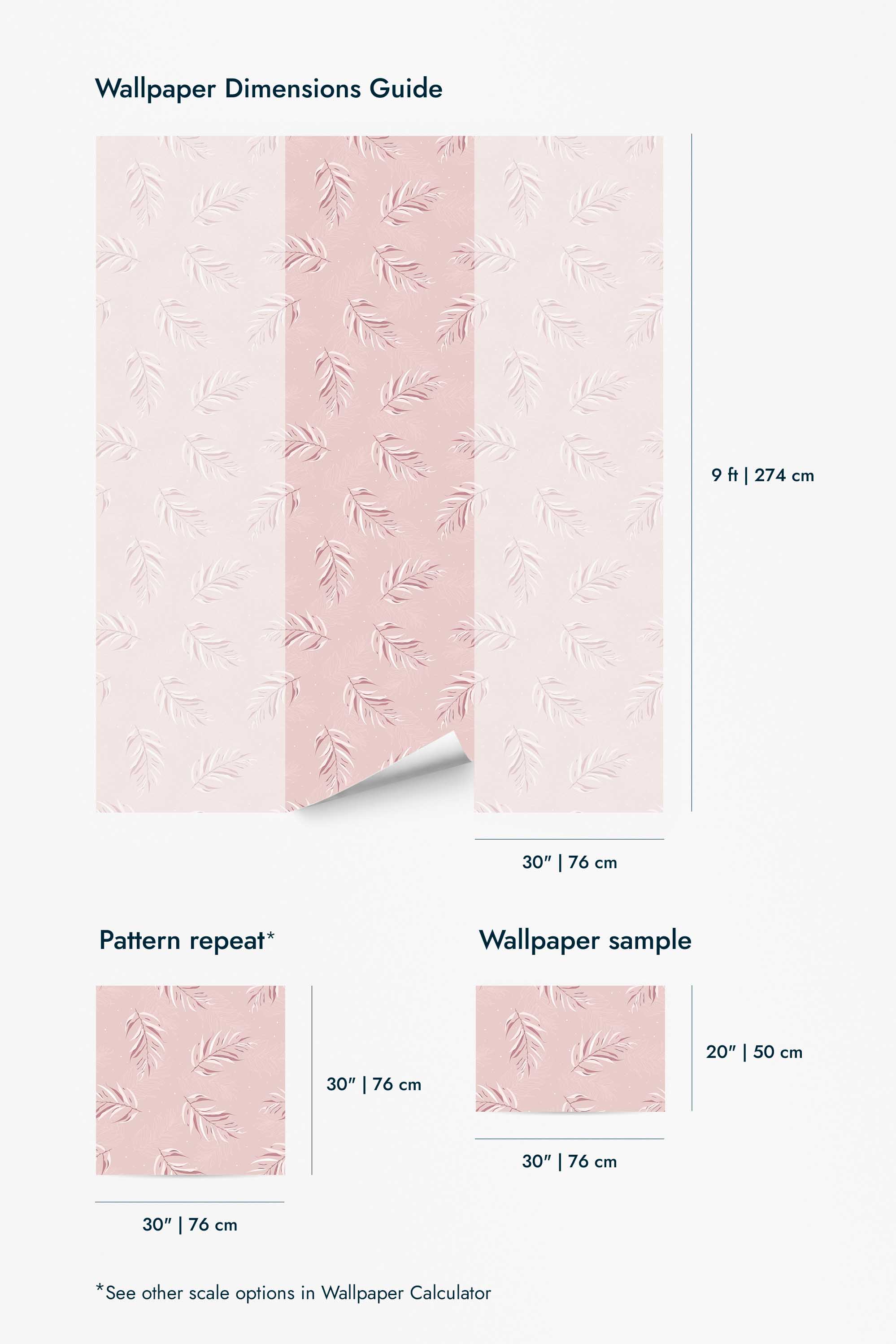 Pink boho leaf Wallpaper