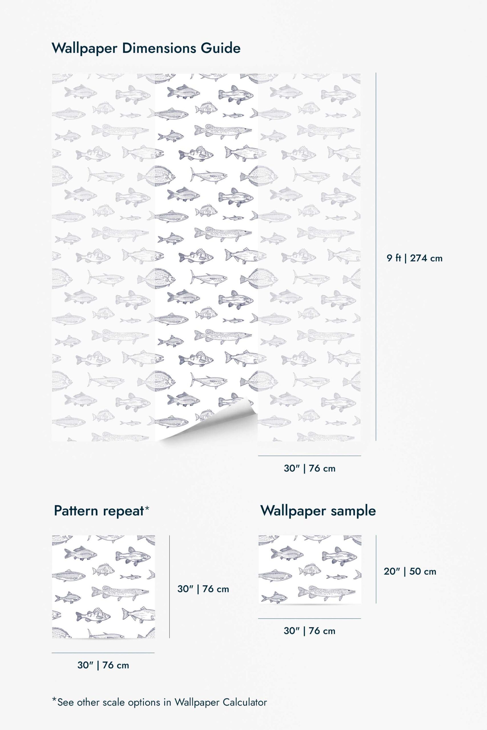 Navy blue fish Wallpaper