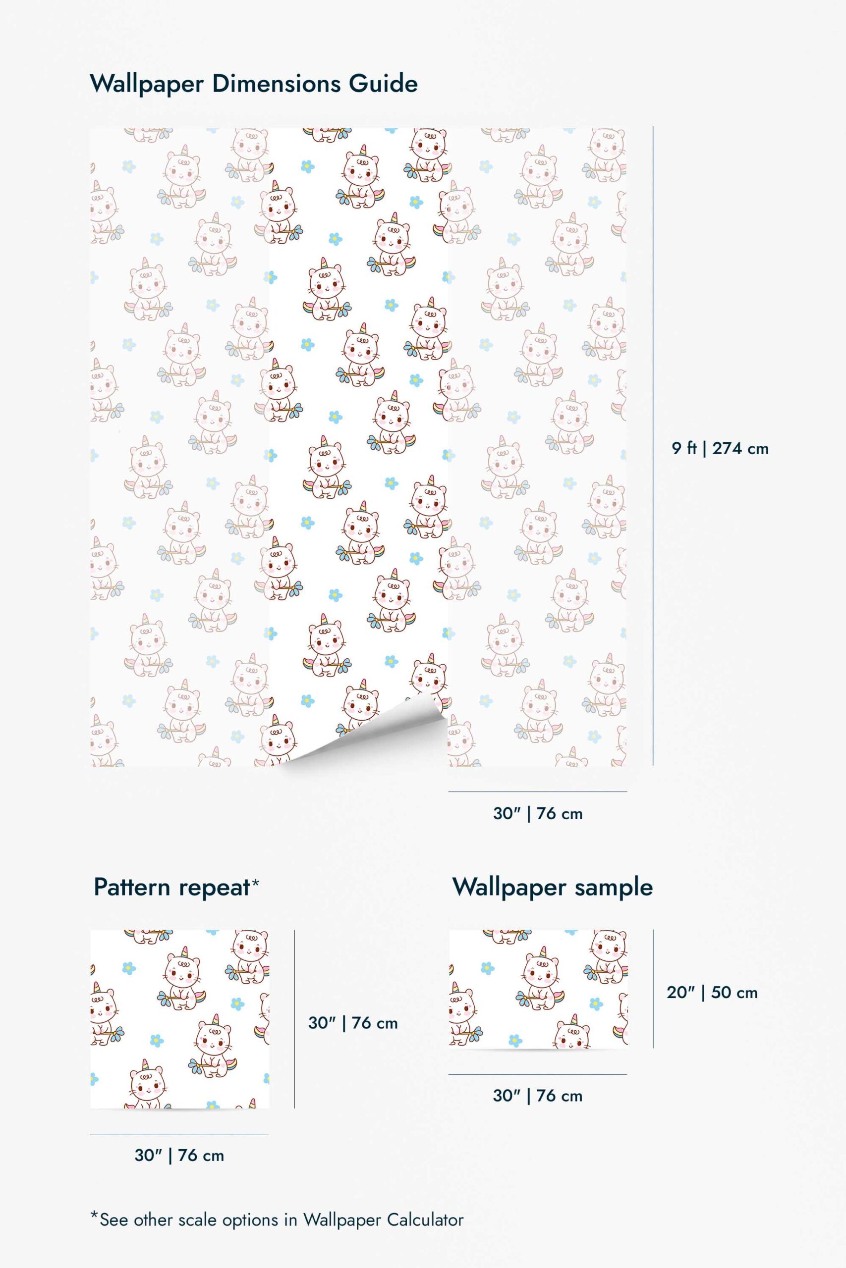 Cat unicorn nursery Wallpaper