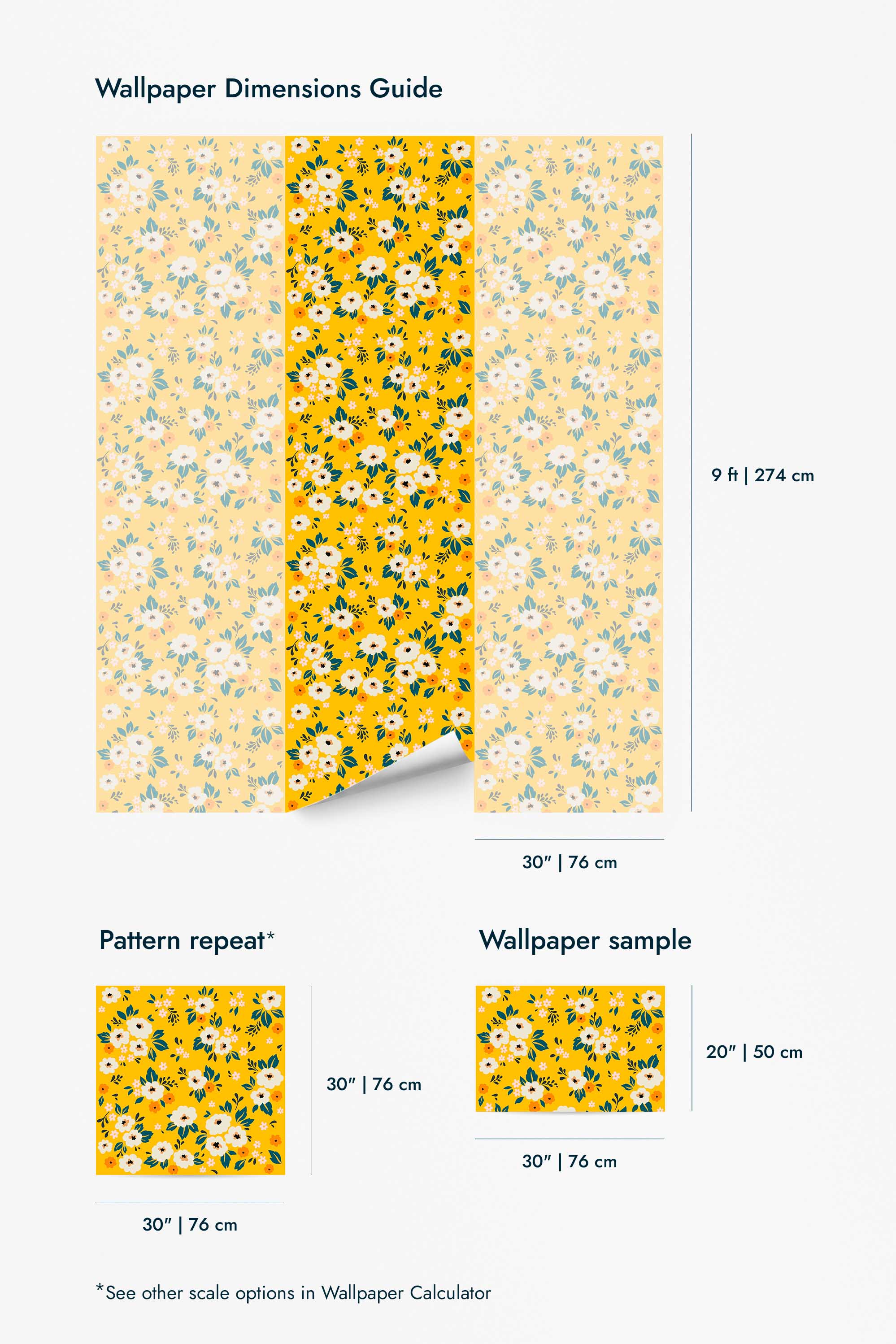 Yellow seamless floral Wallpaper