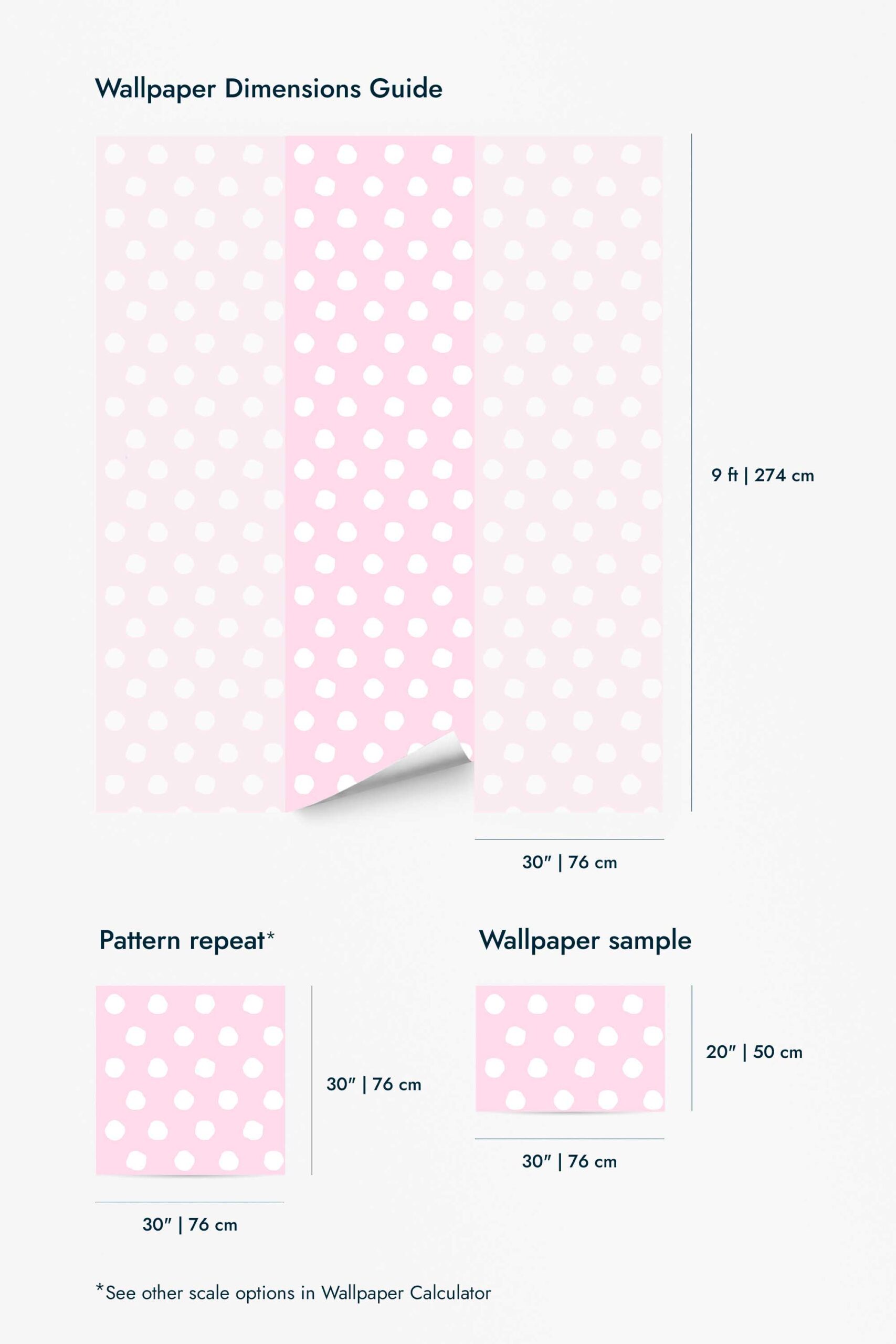 Pink and white polka dot Wallpaper