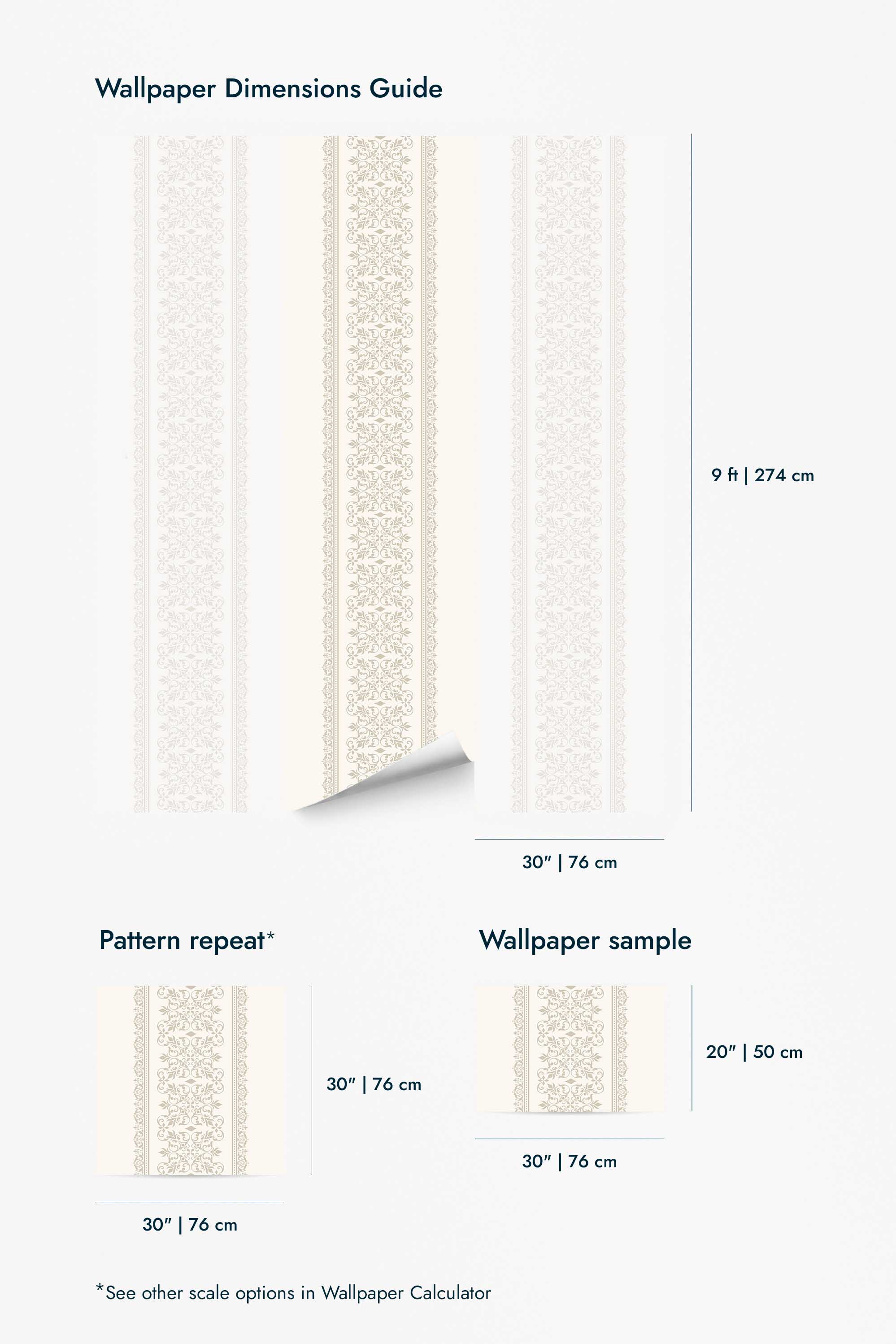 Damask striped Wallpaper