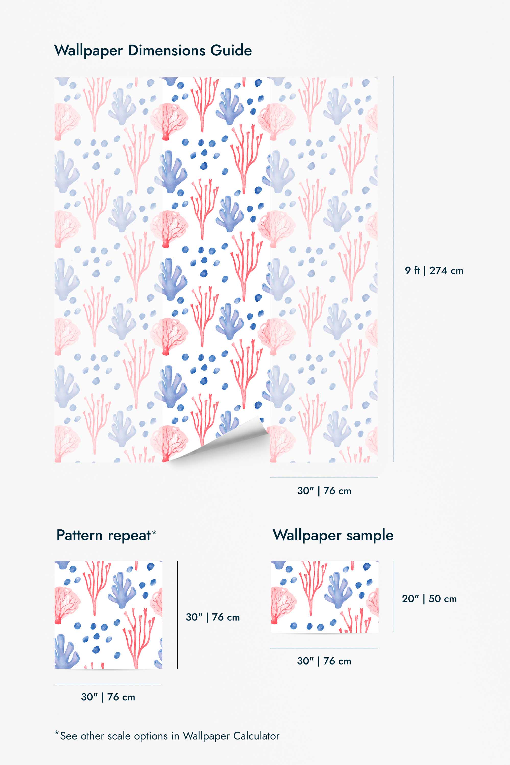 Pink and blue coral Wallpaper