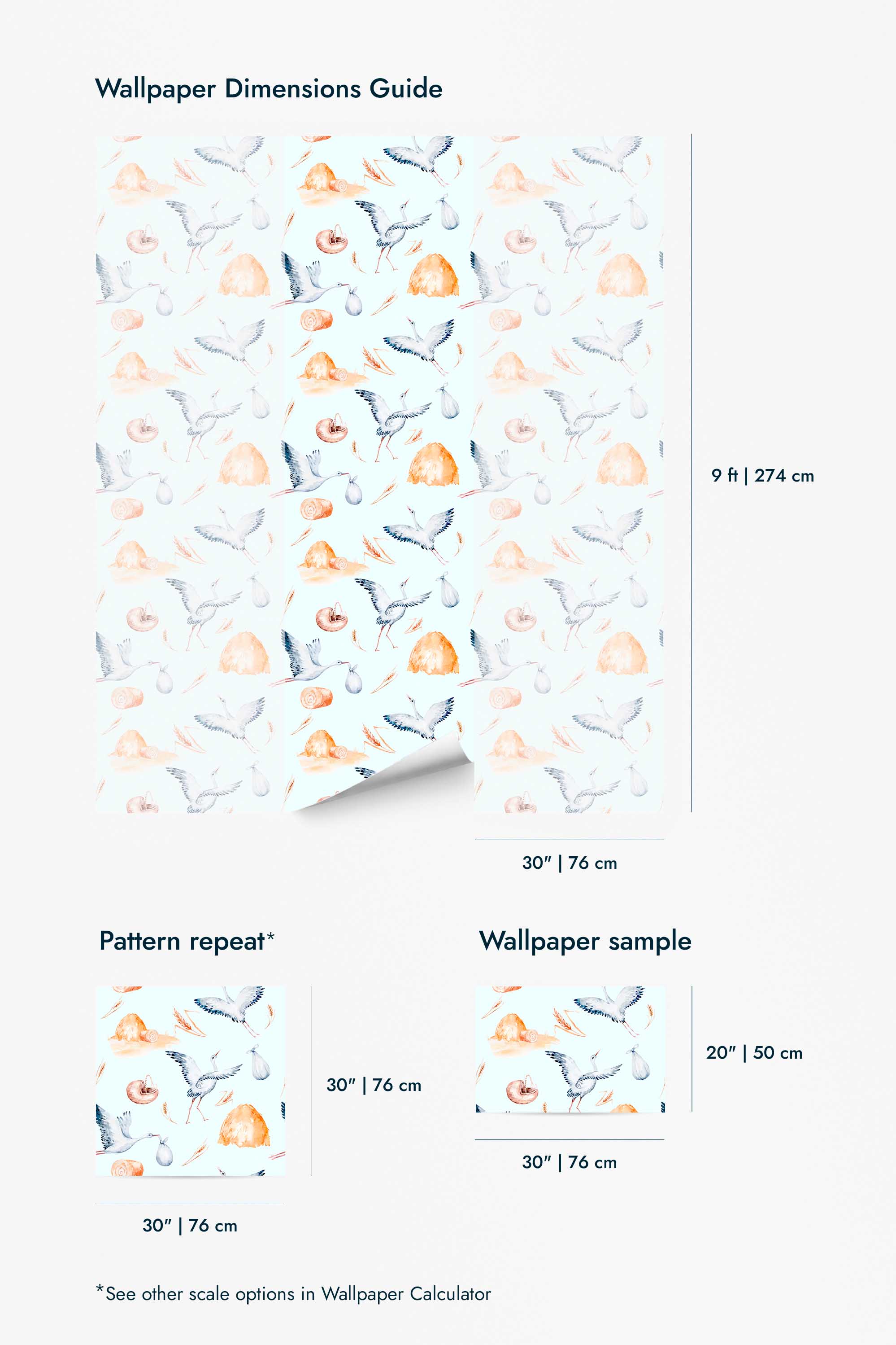 Vintage stork Wallpaper