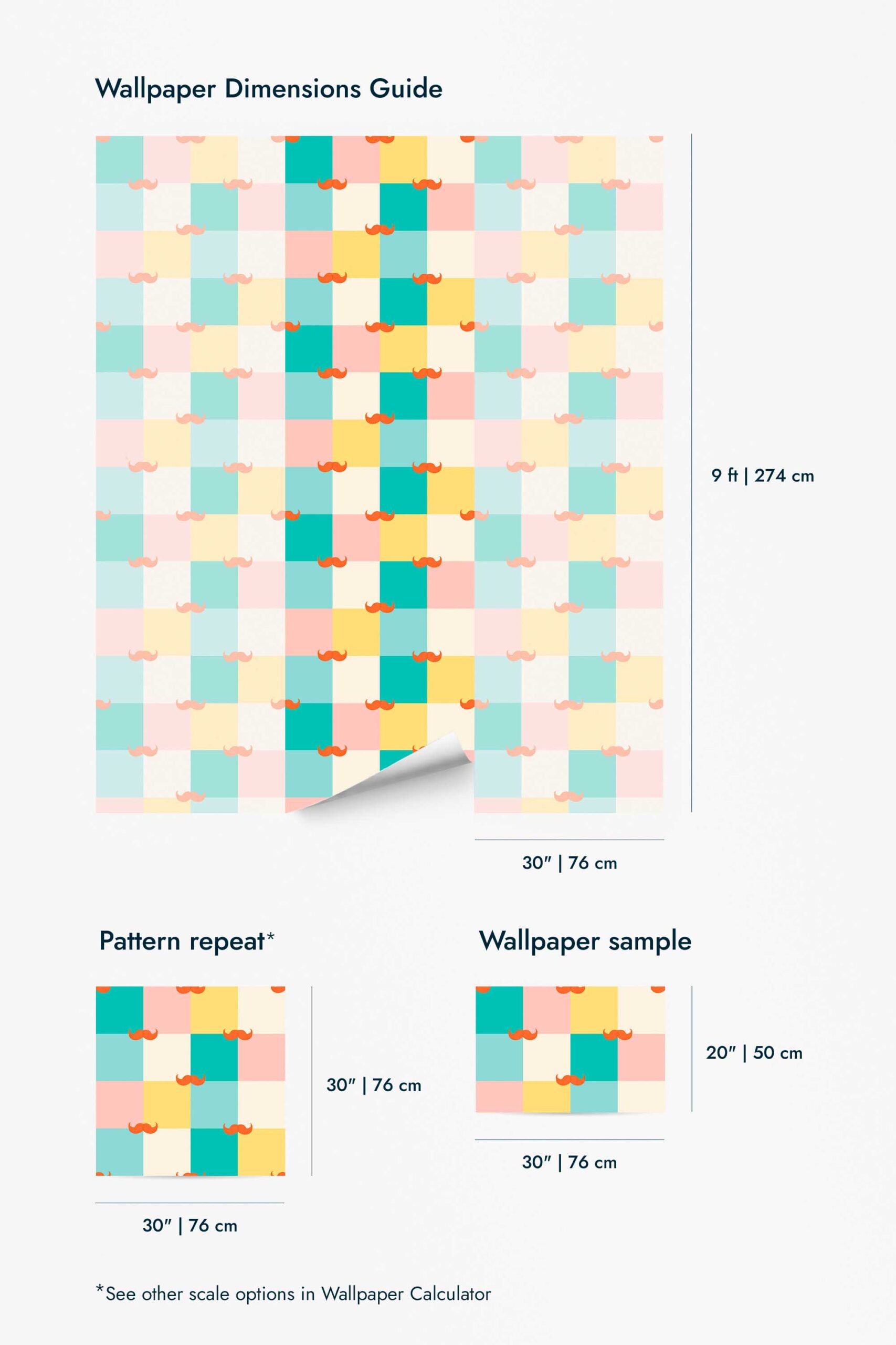 Mustache Barber Blocks Wallpaper