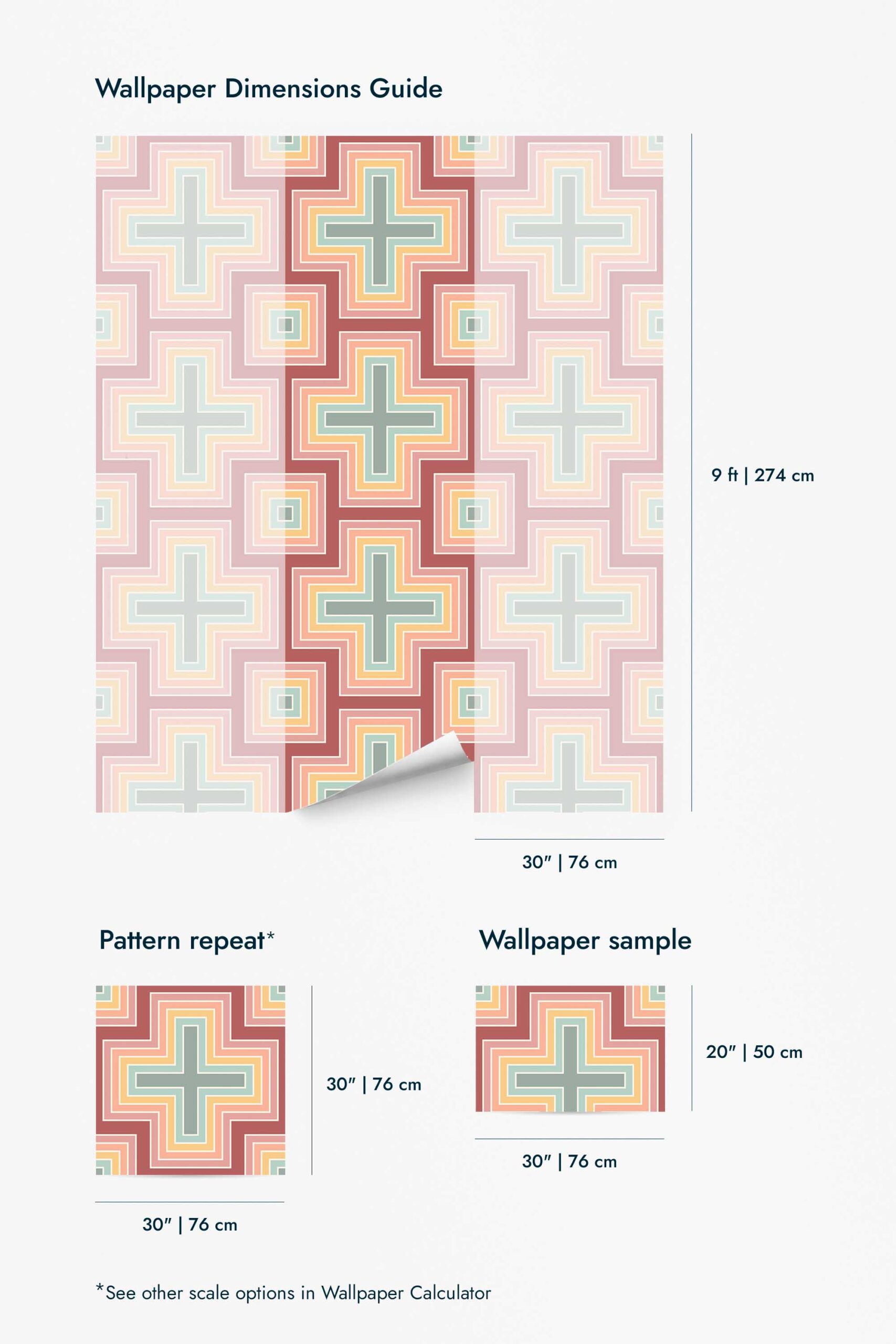 Pastel retro geometric Wallpaper