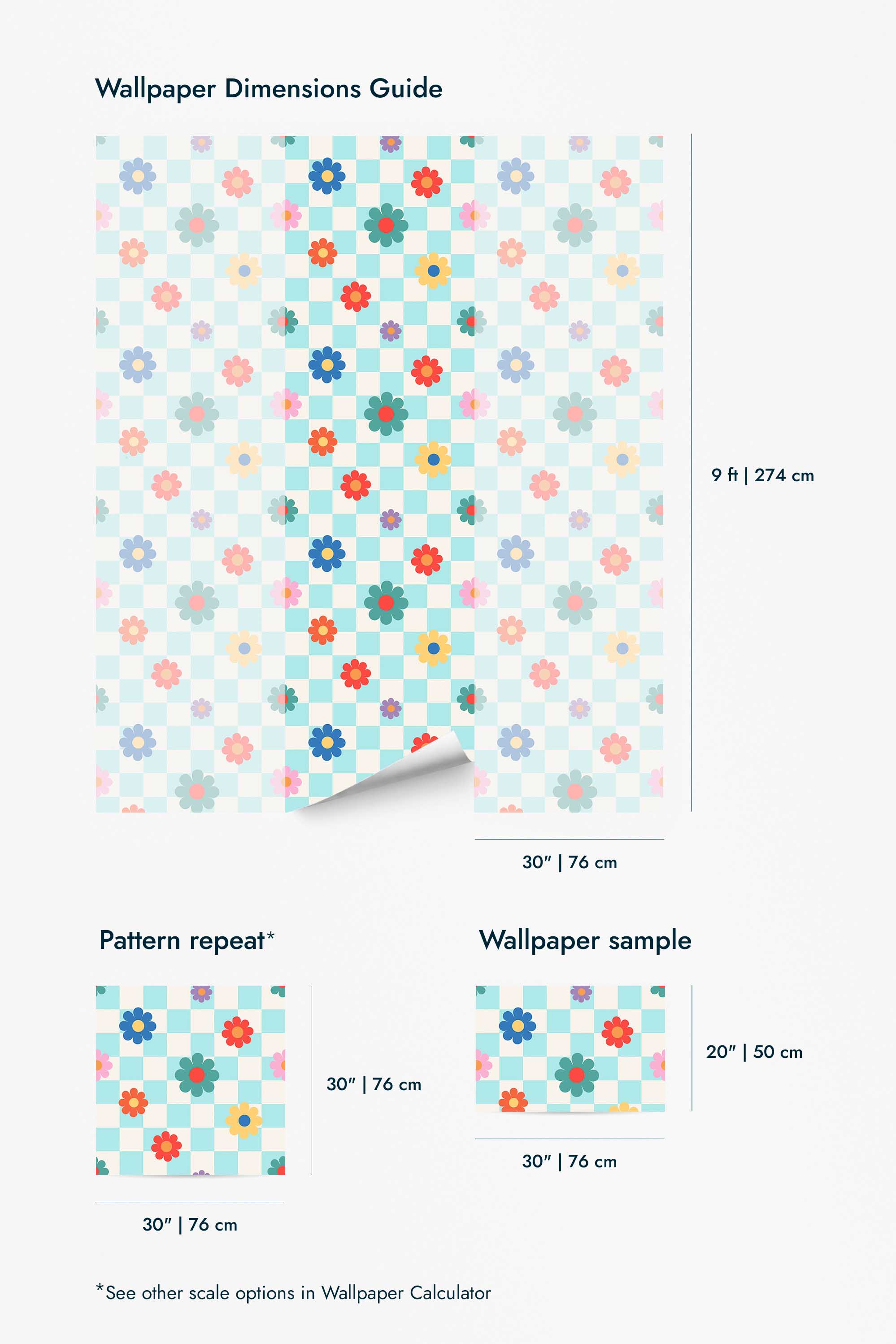 Colorful floral grid Wallpaper