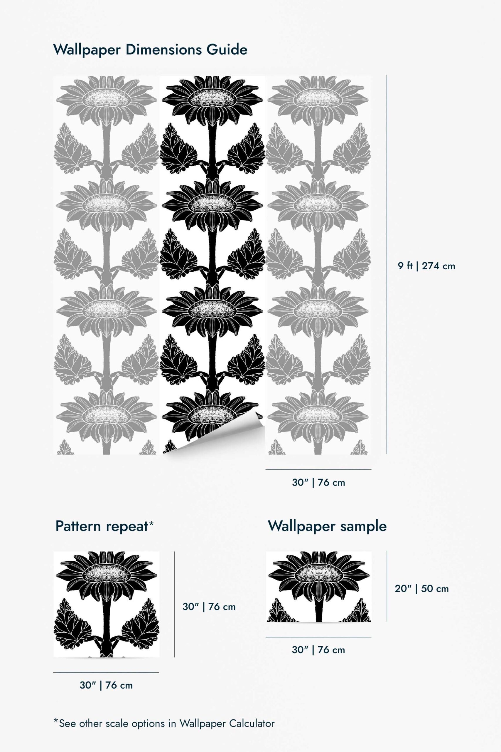 Mono Sunflowers Wallpaper