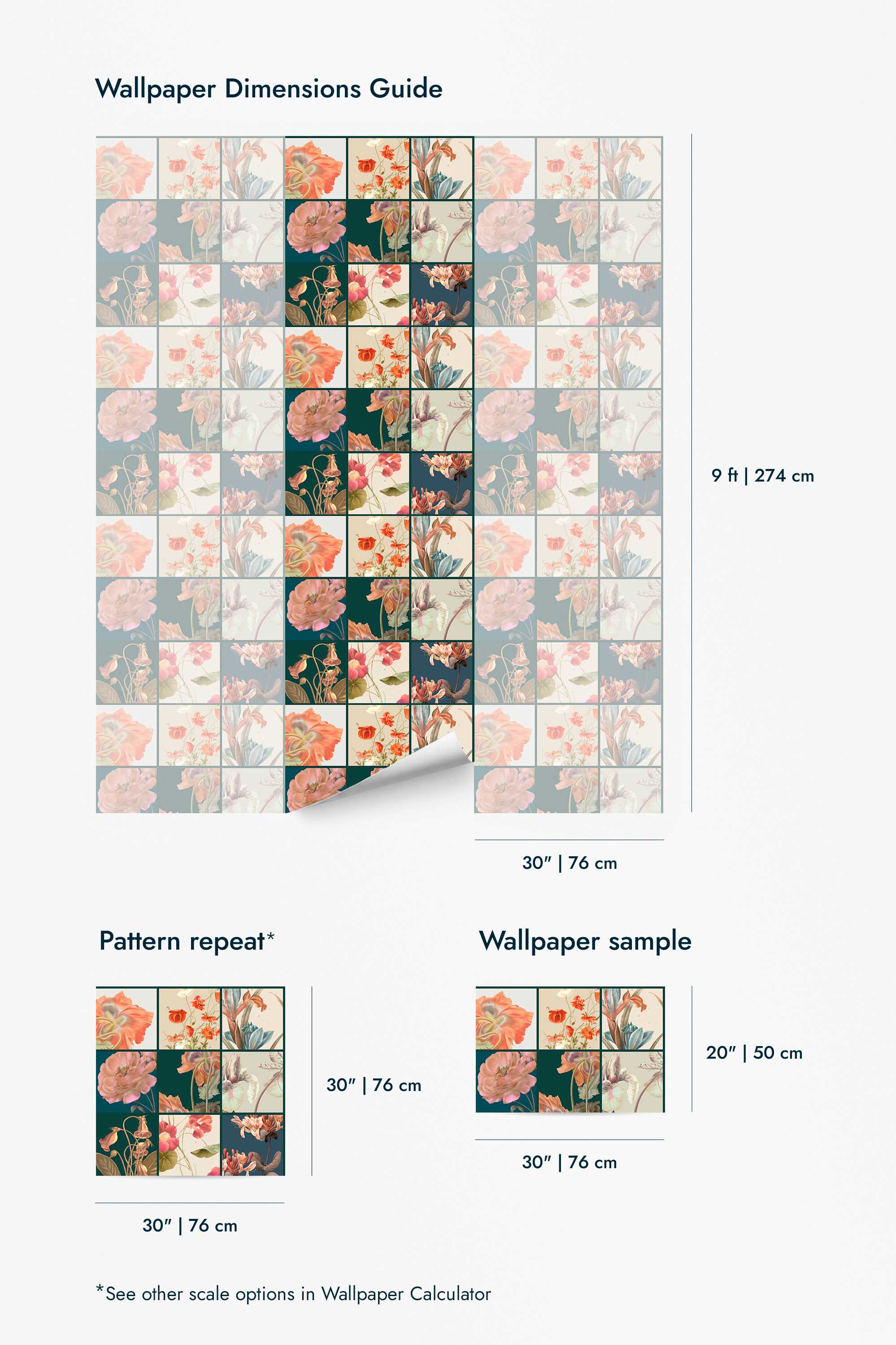 Botanical tiles Wallpaper