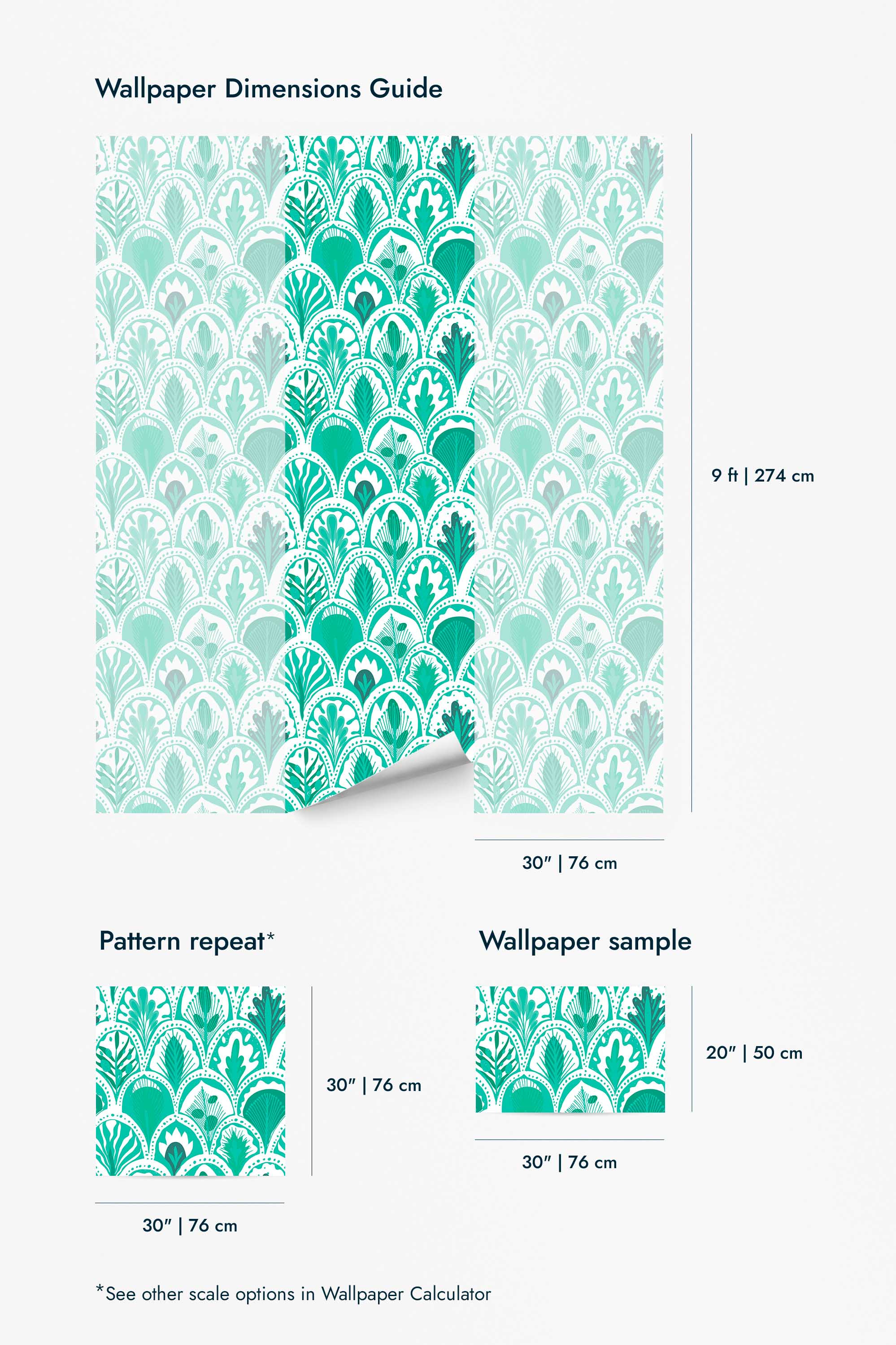 Whimsy in Turquoise Patterns Wallpaper