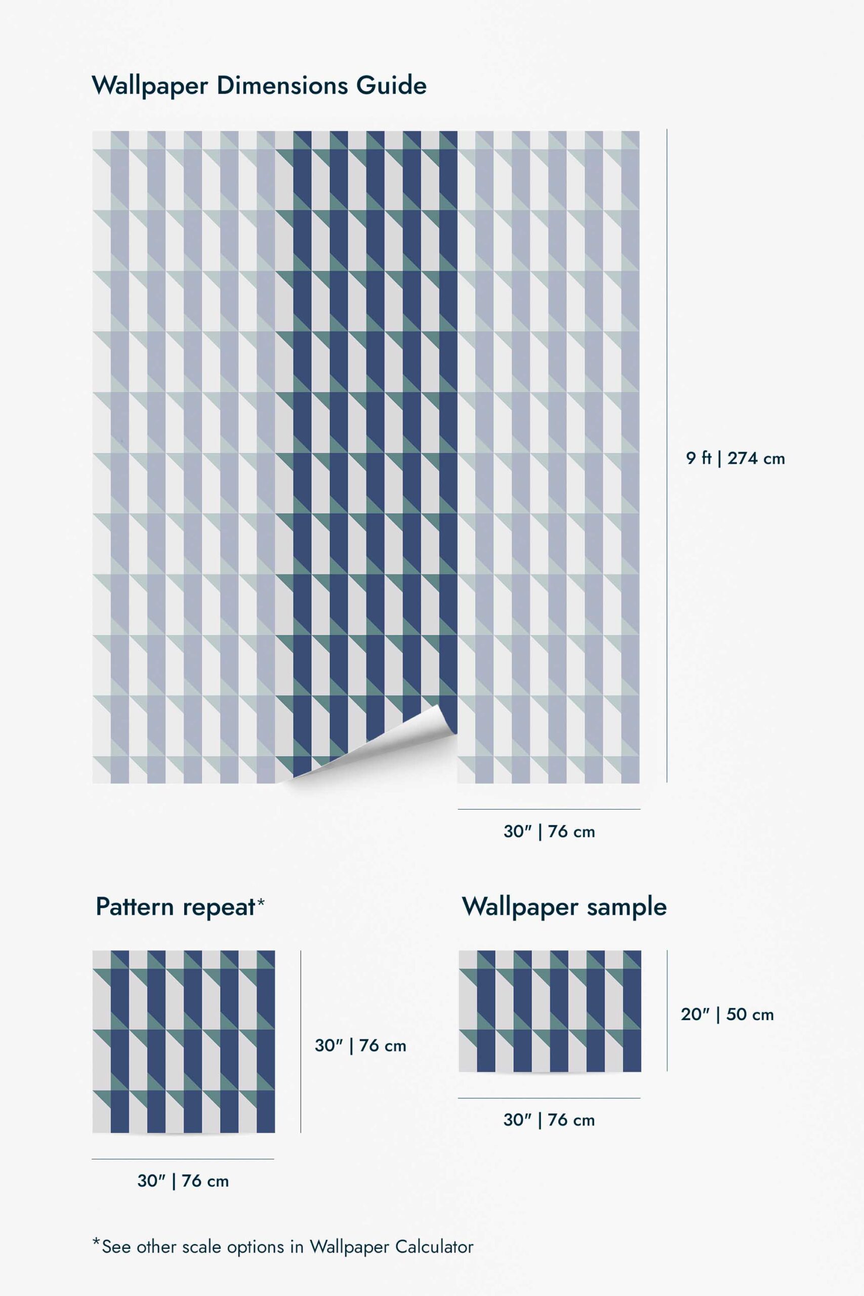 Eclectic Blue Geometry Wallpaper