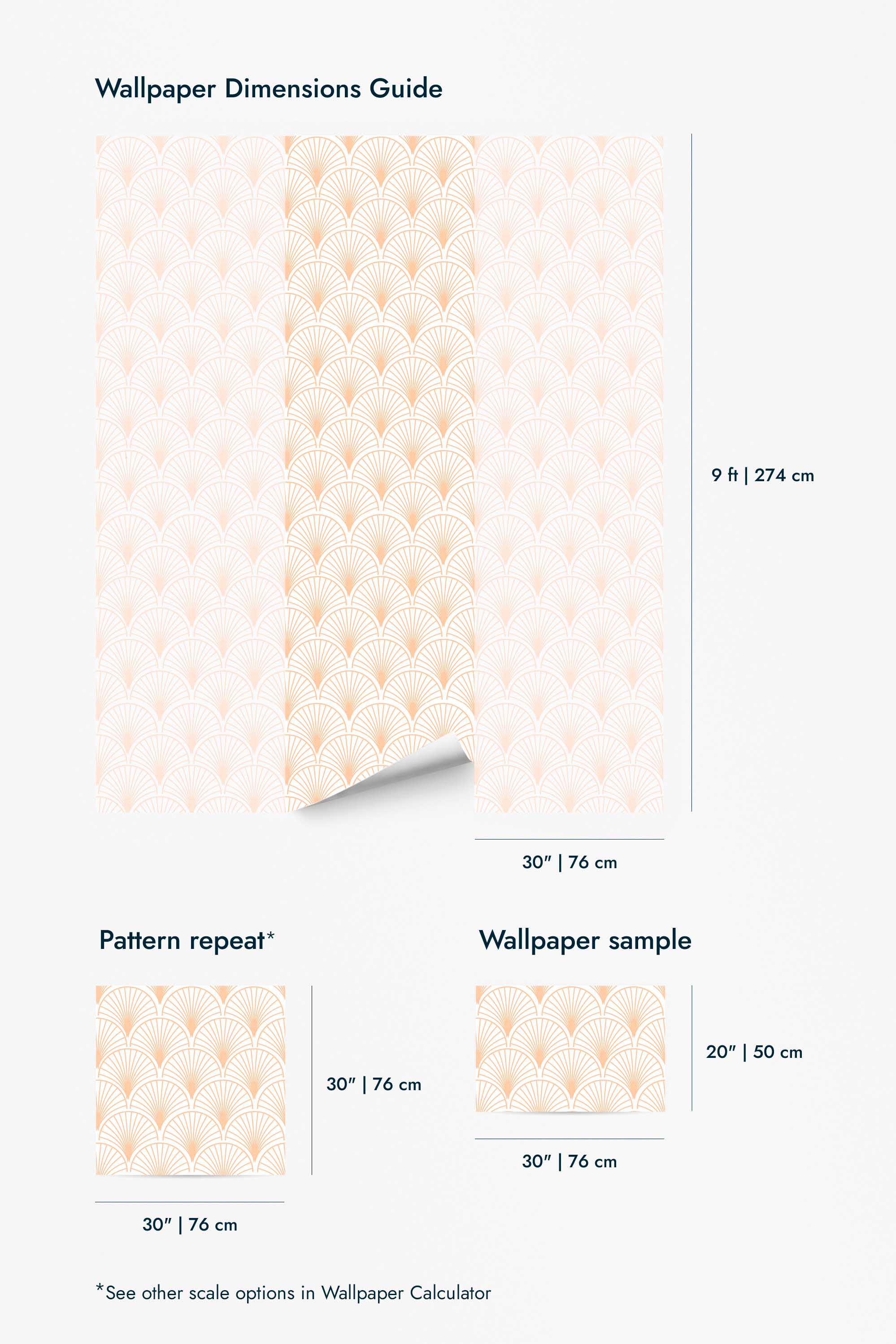 Peach Art Deco Chic Wallpaper