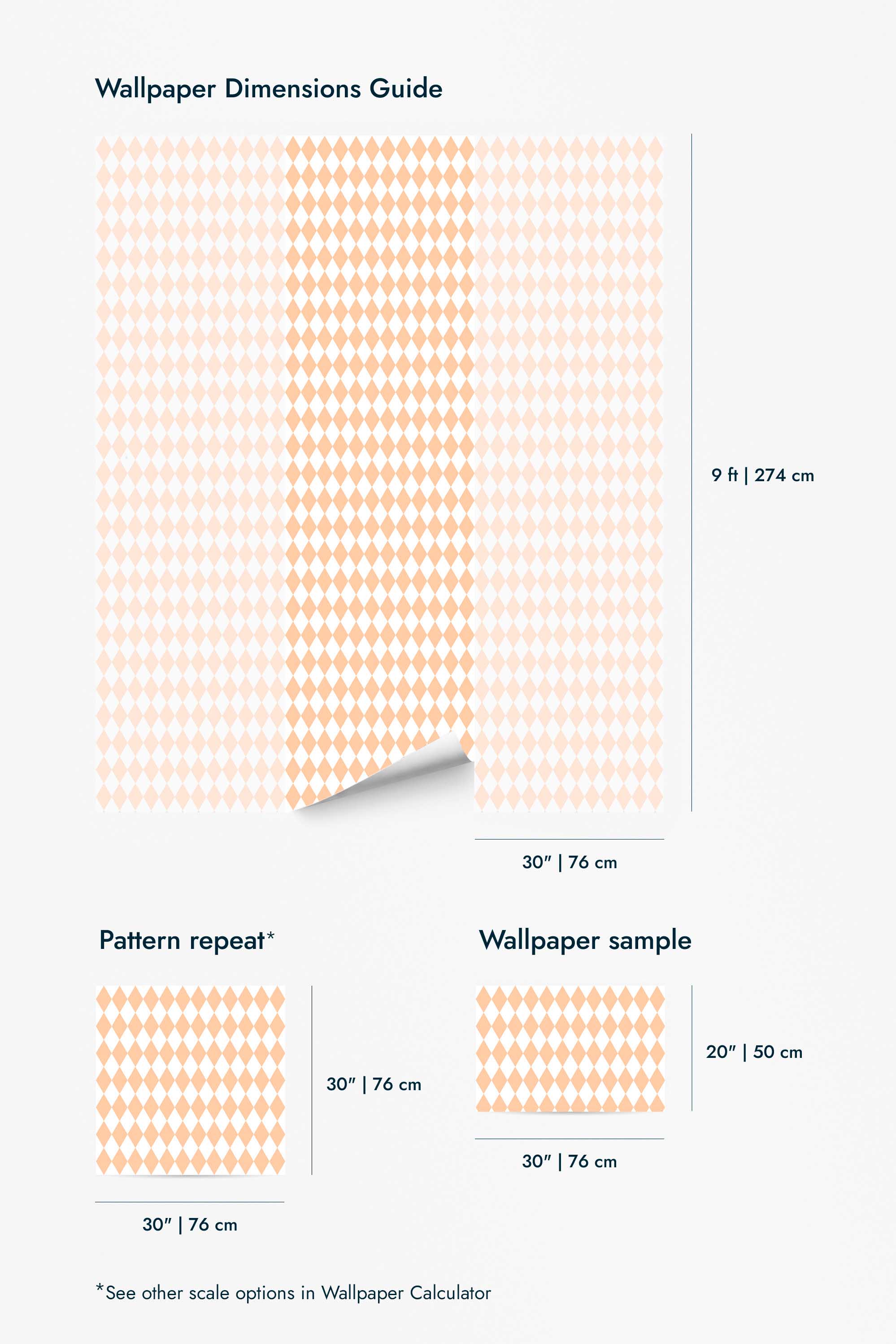 Small Peach Harlequin Wallpaper