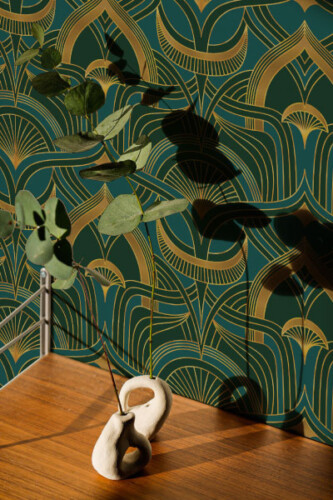 dark green art deco peel and stick wallpaper fancy walls