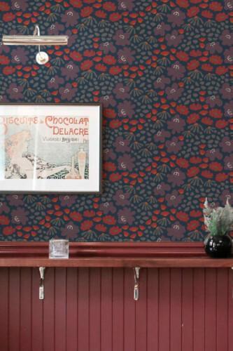 dark purple and red floral fancy walls peel and stick wallpaper