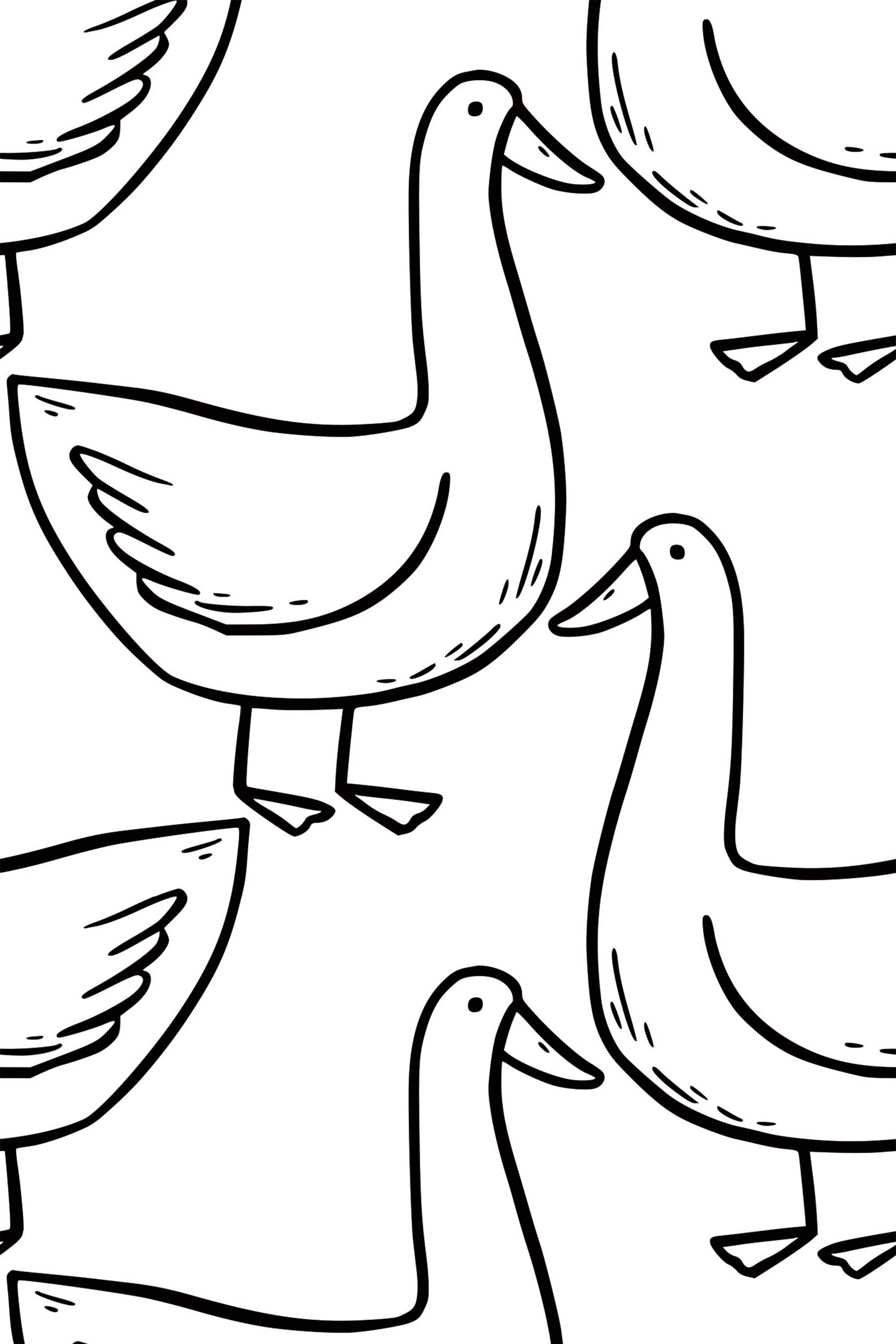 Fancy Walls removable wallpaper with monochrome cute goose illustration in fun funky layout