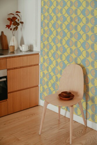 Fancy Walls Mid-century retro semi circles pvc-free and eco-friendly wallpaper for kitchen