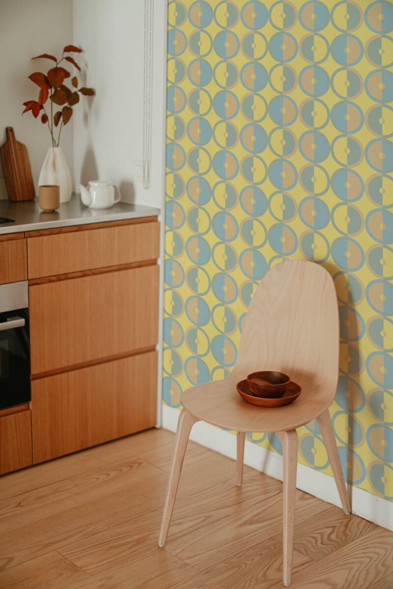 Fancy Walls Mid-century retro semi circles pvc-free and eco-friendly wallpaper for kitchen