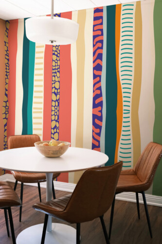 Fancy Walls playful stripes wall mural peel and stick in modern abstract style