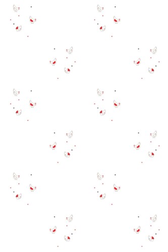 Fancy Walls removable wallpaper with minimalist tiny chicken motif on bright white backdrop