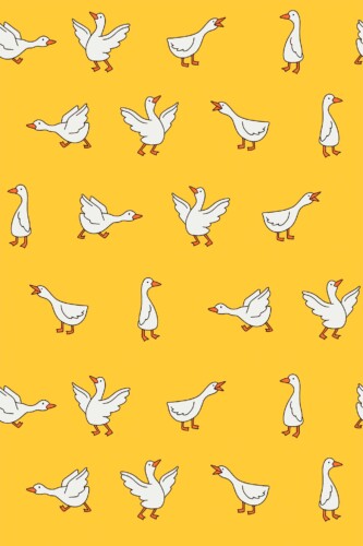 Fancy Walls self-adhesive wallpaper featuring uplifting yellow geese in motion pattern
