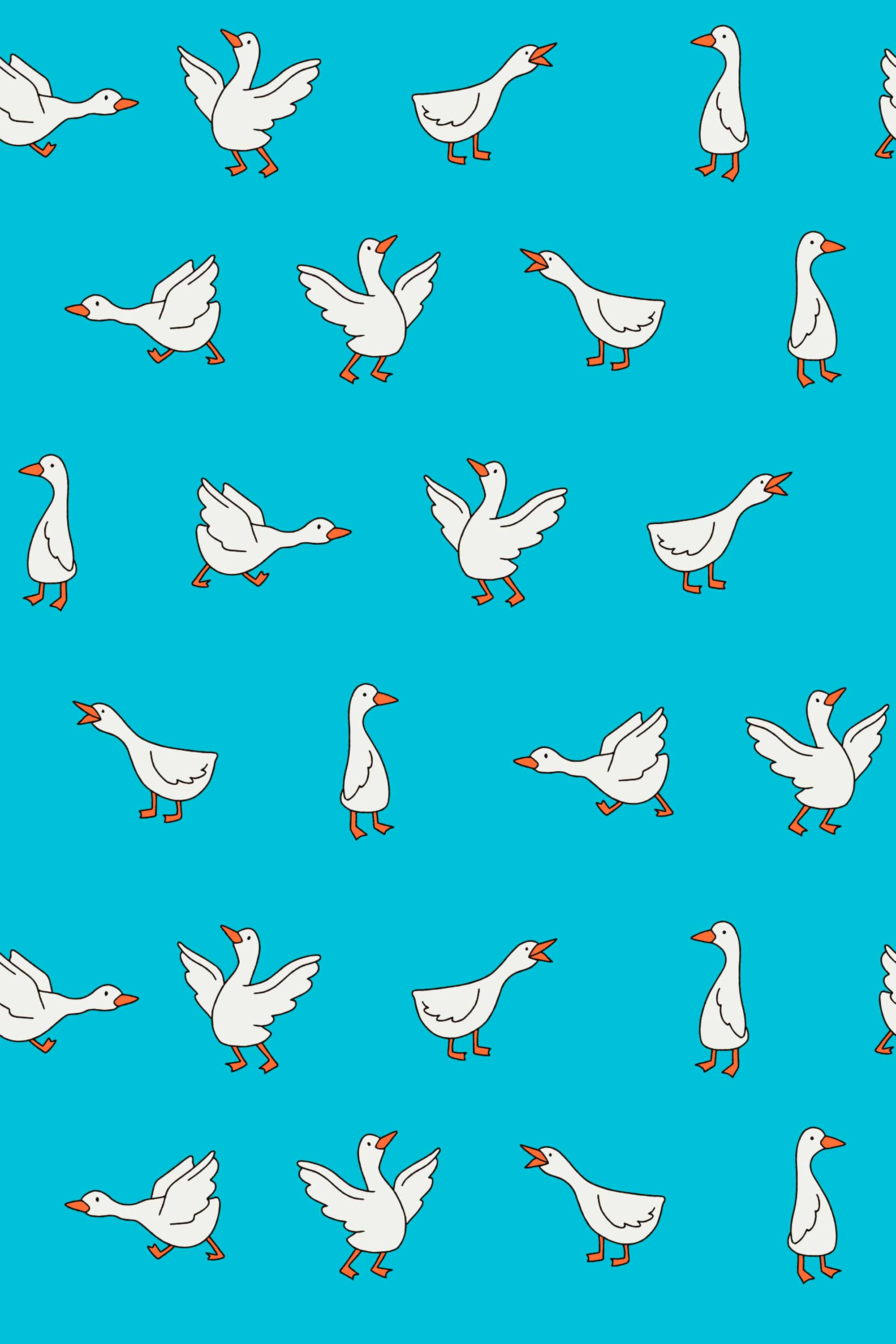 Fancy Walls self-adhesive wallpaper featuring uplifting blue geese in motion pattern