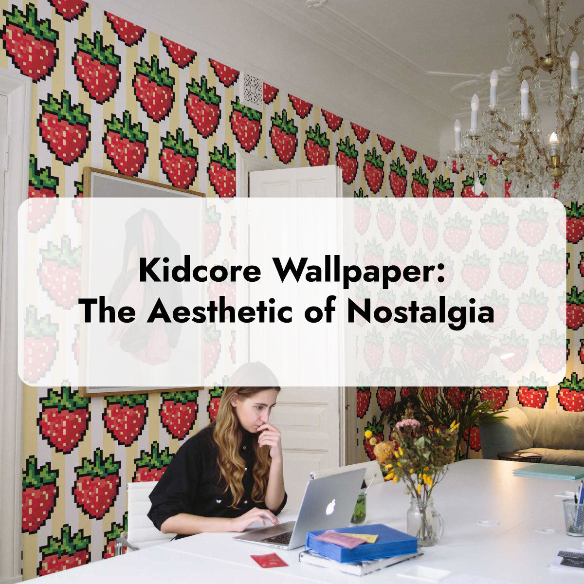 Large room with a desk where a woman works on her computer.