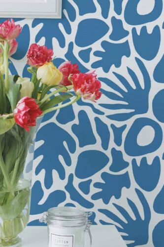 Blue abstract peel-and-stick or non-pasted wallpaper design from the Fancy Walls Abstract pattern wallpaper collection