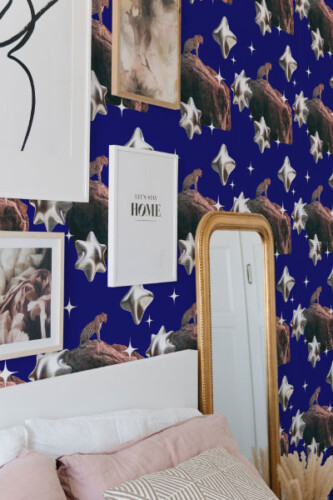 fancy walls bold midnight leopard peel and stick wallpaper