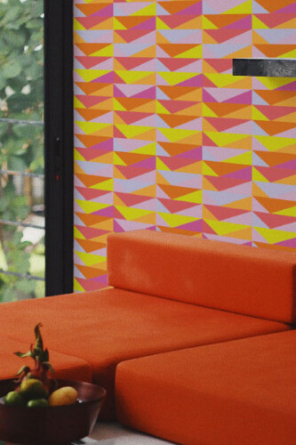 fancy walls colorful triangles peel and stick wallpaper interior