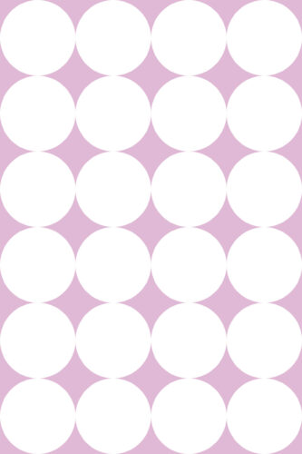 Bold Retro Polka Dot removable wallpaper with oversized white dots in a neat grid on a light pink background.